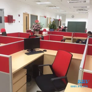 Vách ngăn văn phòng dạng module 56mm khung nhôm